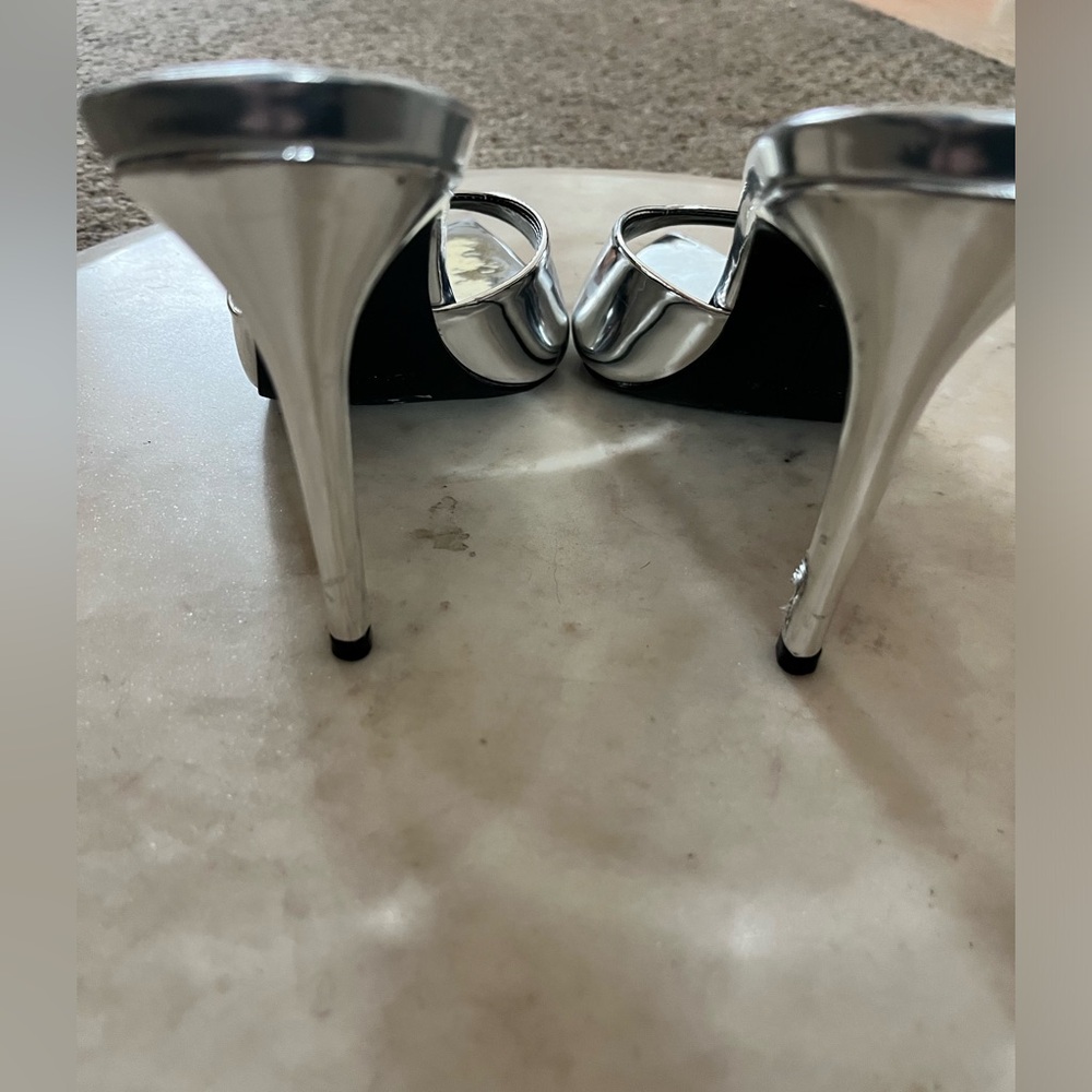 😎 Black Suede Studio Brea 100 heels mirrored silver - Picture 7 of 13